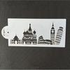 World Map & Landmark Building Cake Stencil Newest Cake Design Stencil Fondant Molds Art Stencil Cake Decorating Tool Bakeware