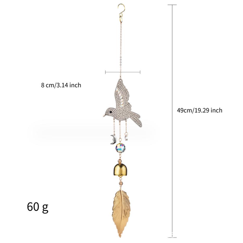 Crystal Windchime Love Heart Pendant Hanging Wind Chimes Sun Catchers Window Rainbow Chaser Outdoor Garden Home Decor Gifts