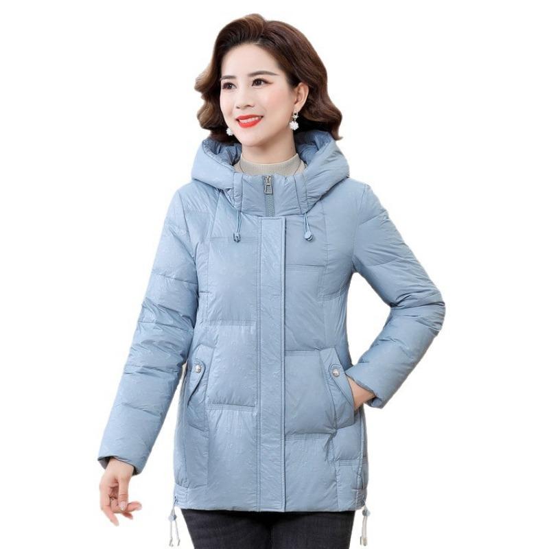 New Mother Winter Down Jacket Medium and Old Women's Clothing Year Old 0 Fashion Hooded White Duck Down Jacket