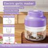 Electric Garlic Masher Mini Portable Veggie Chopper USB Charging Wireless Food Processor Meat Slicer Egg Beater