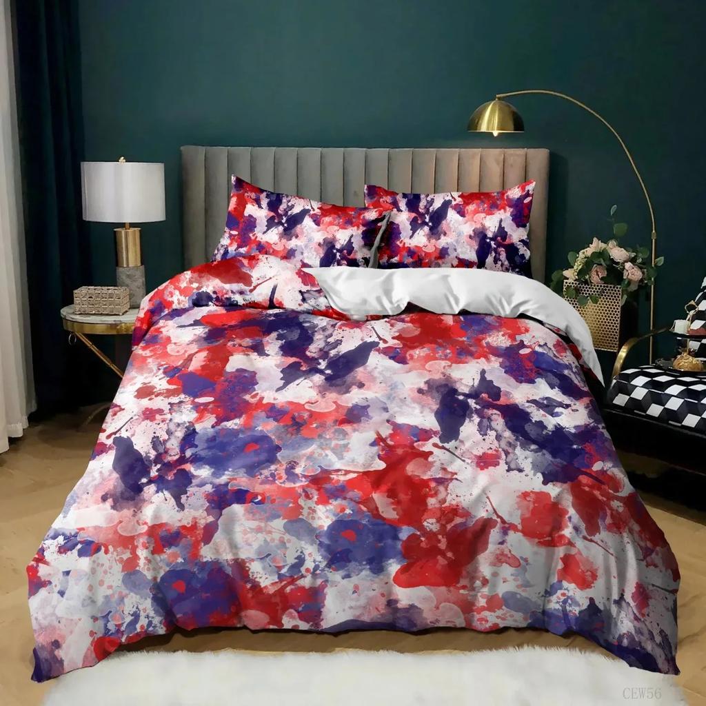 Housse de couette Drapeau Américain Taille King Créative Ensemble de literie patriotique USA pour Adultes Adolescents Housse de couette en Microfibre