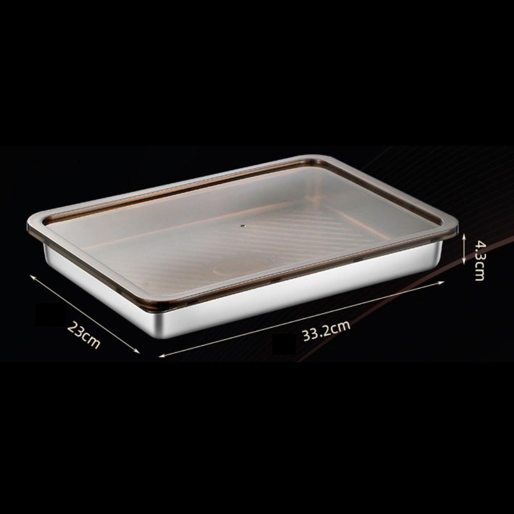 304 Edelstahl-Schale mit dicht schließendem Deckel zur Frischhaltung und zum Einfrieren von Lebensmitteln, geeignet für den täglichen Küchengebrauch