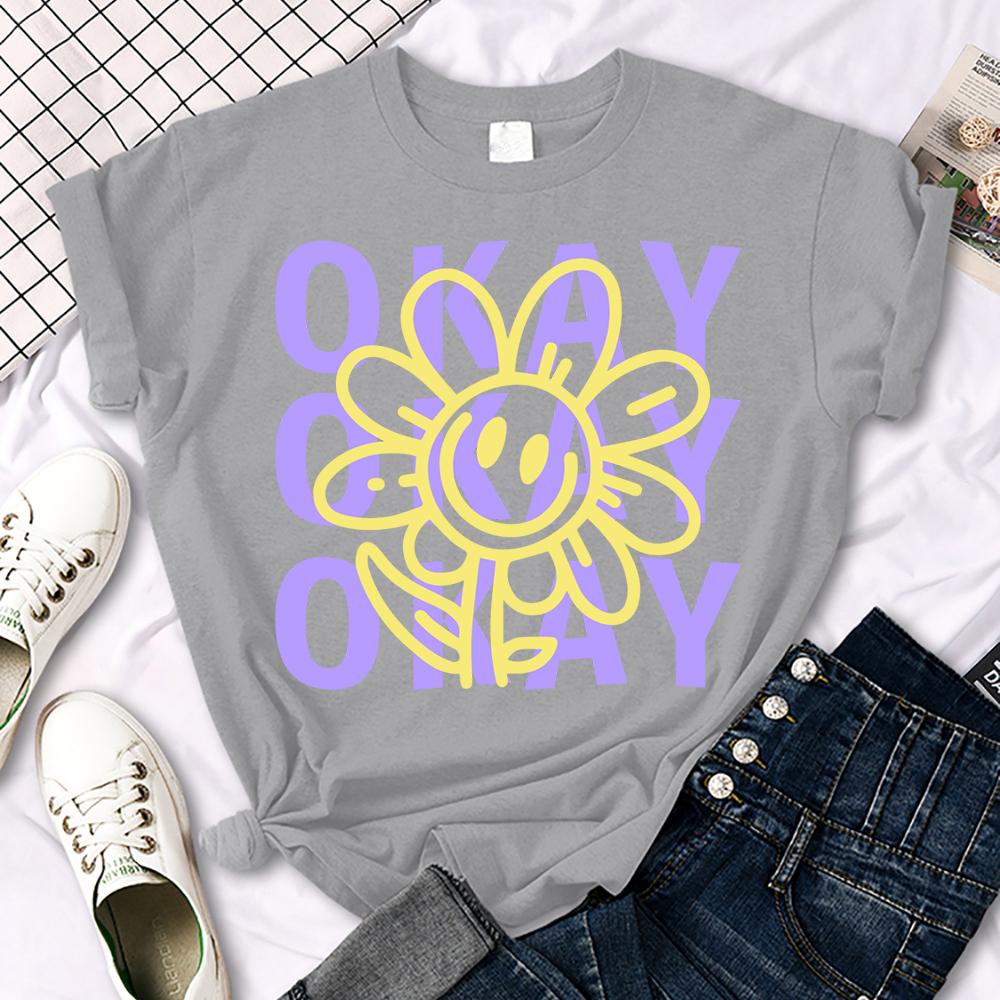 Okay Happy Expression Design Summer 3D Printing T-Shirt Womens Sport Breathable Short Sleeve Casual O-Neck Streetwear Summer Hip Hop Tee Tops