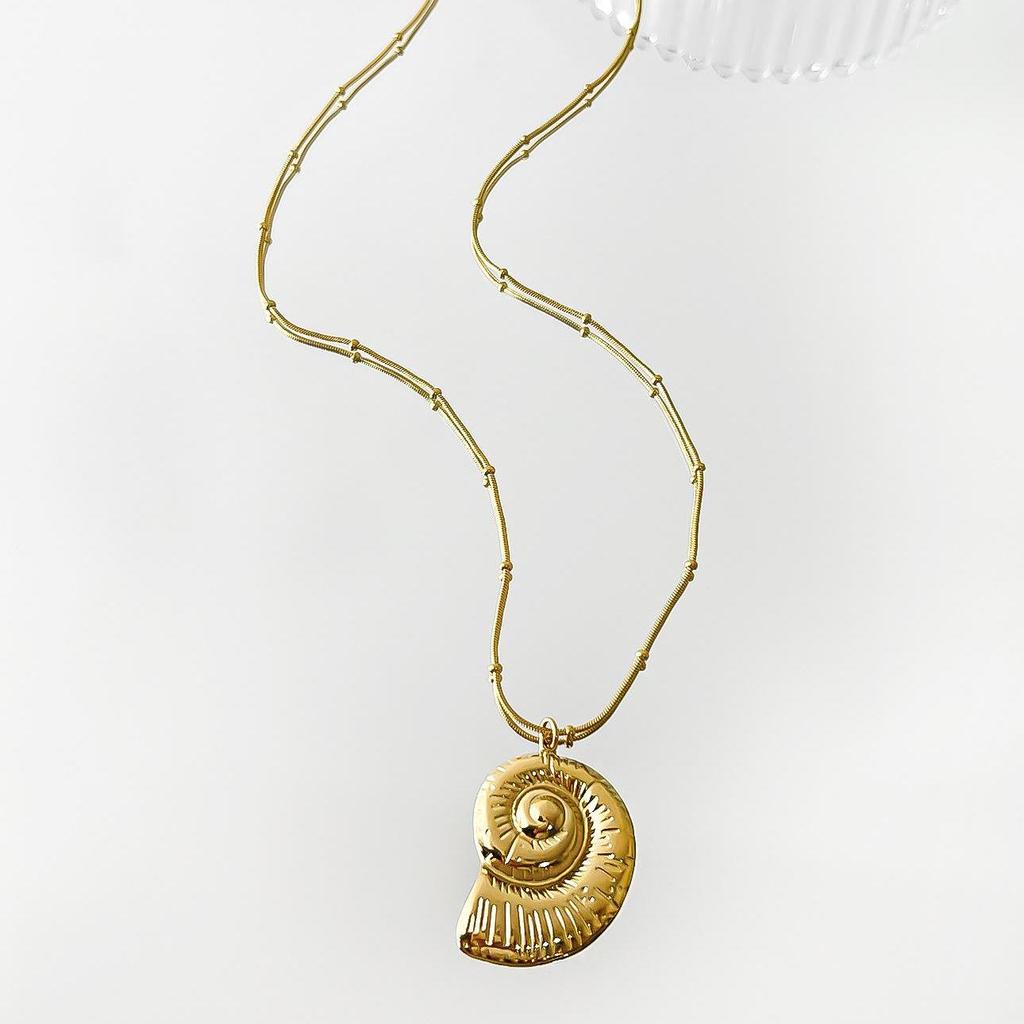 MHS.SUN Seestern Muschel Muschel Anhänger Halsketten Für Frauen Männer Edelstahl Trendige Kette Choker Strandparty Schmuck Sommer