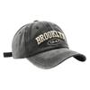 Men Women Washed Distressed Soft‑Top Baseball Cap Vintage Letter Embroidered Versatile Duckbill Hat Sun‑Protection Outdoor Street Fashion Caps