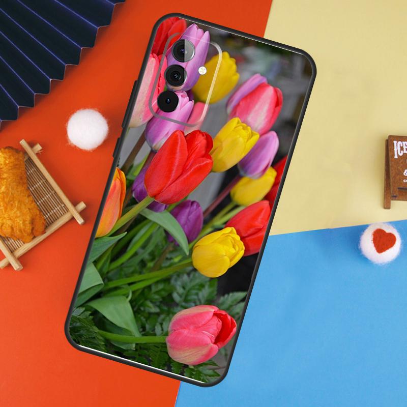 Tulip Flower Colorful Case For Samsung Galaxy A16 A26 A36 A56 A17 A55 A35 A15 A52 A32 A12 A53 A33 A13 A14 A34 A54
