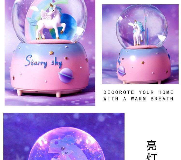 Starry Sky Unicorn Crystal Ball Music Box - Qixi Festival Gift Ornament