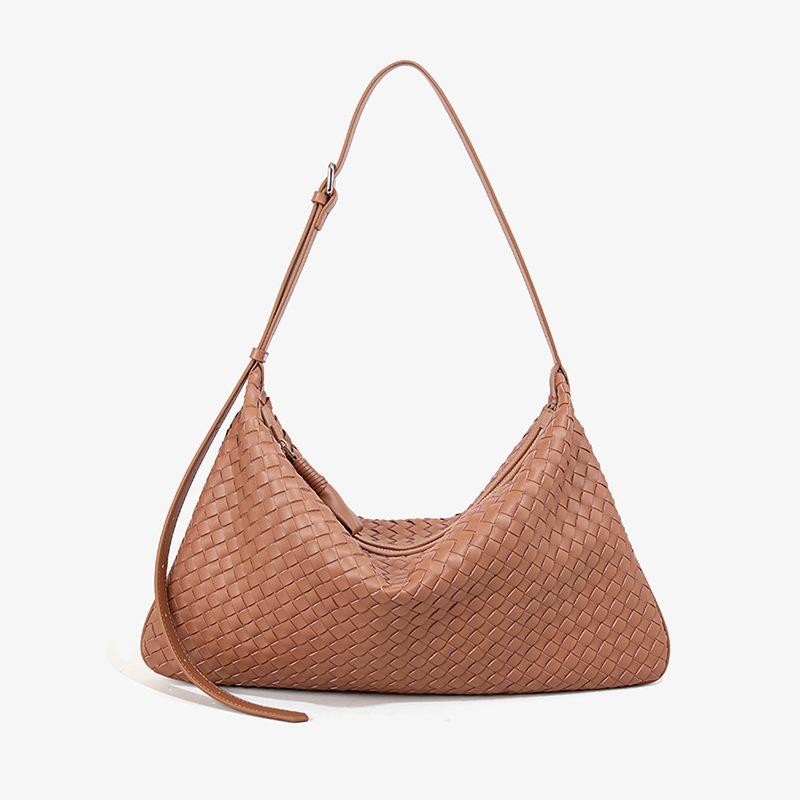 

Винтажная плетеная сумка через плечо, новая универсальная сумка под мышкой для通勤, модная кожаная сумка, сумка-мессенджер, женская 42.5*2*25 cm