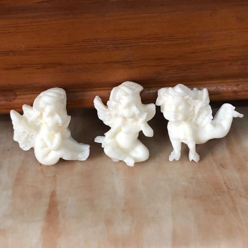 1PC Stampo in Silicone a Forma di Angelo Bambino con 3 Fori Decorazione Torta Ragazzo Fondente Biscotti Strumenti 3D Silicone Caramella M