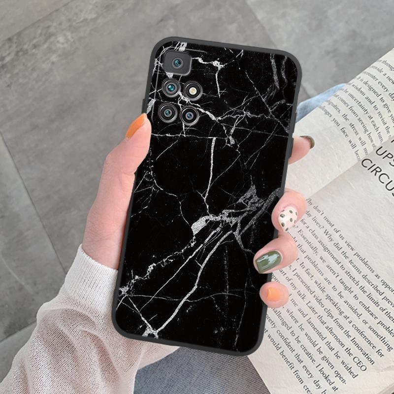 Marble Pattern Phone Case For Redmi 10 Redmi10 Protective Cover Case Pink Gold Marble Soft Silicone Funda For Xiaomi Redmi 10