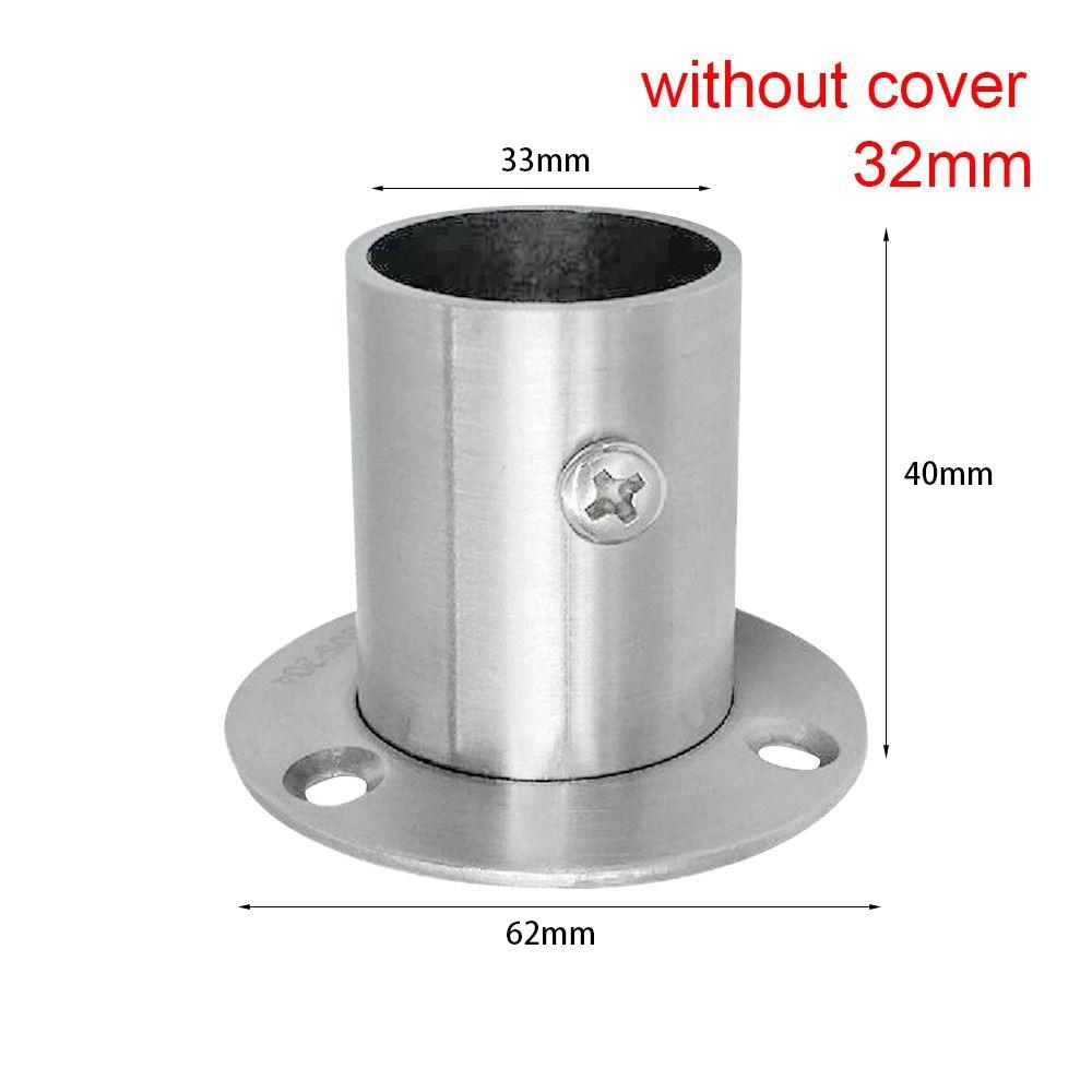 Steel Furniture Hardware Closet Pole Sockets Closet Flange Hang Rod Support Tube Bracket Rod Holder
