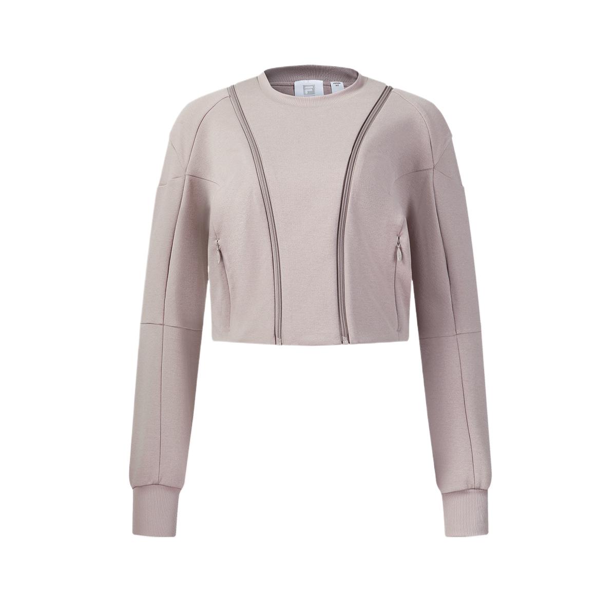 

Fila Fitness Round Neck Pullover Drop Shoulder Solid Color Knit Sweater Women sweater A11W621516F-PU M