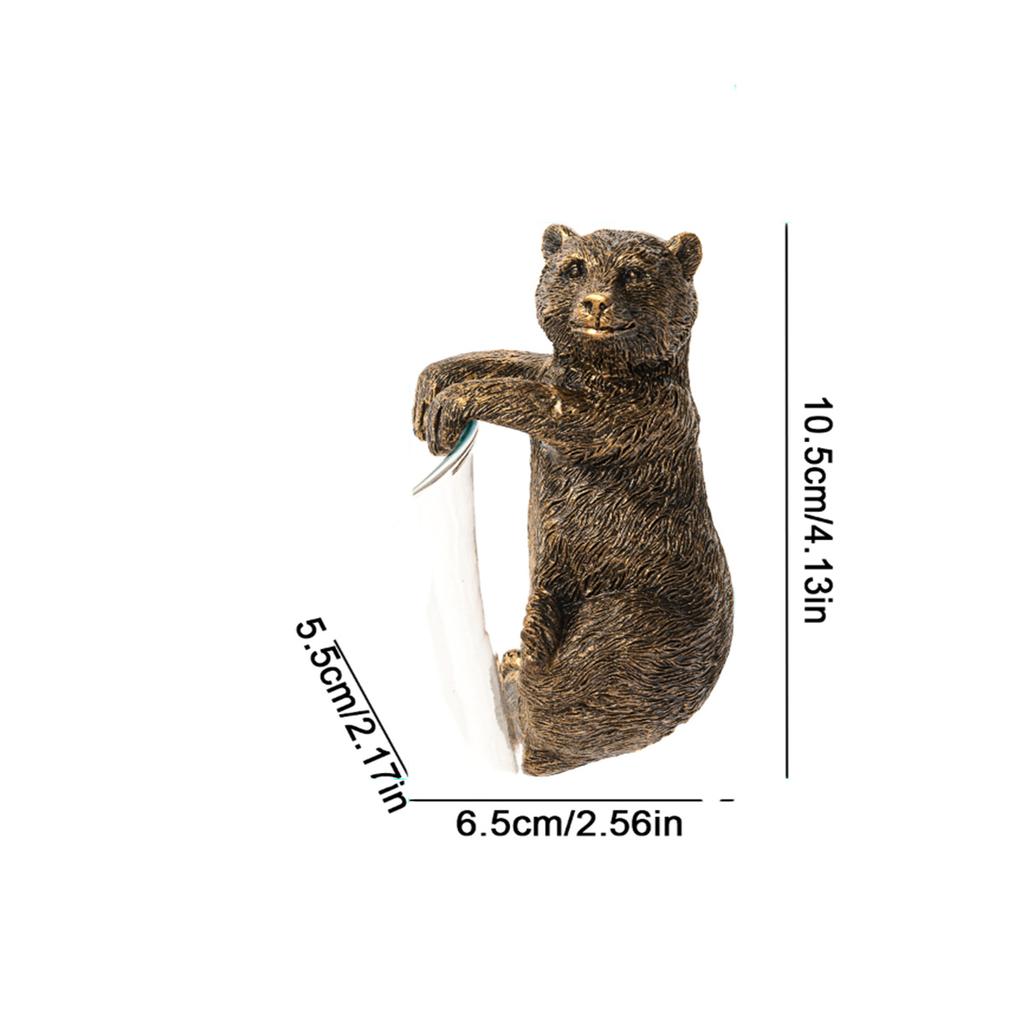 1Pc Resin Bronze Brown Bear Flower Pot Pendant, Bonsai Accessories, Animal Elements, Suitable for Flower Pots, Outdoor Flower Pots, Bonsai Accessories