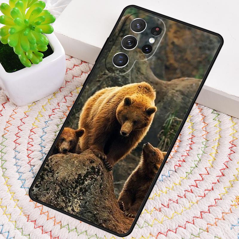 Cute Grizzly Bear Phone Case for Samsung Galaxy note 10 pro S26 Ultra S23 S24 FE S25 S21 S22 PLUS shockproof Cove