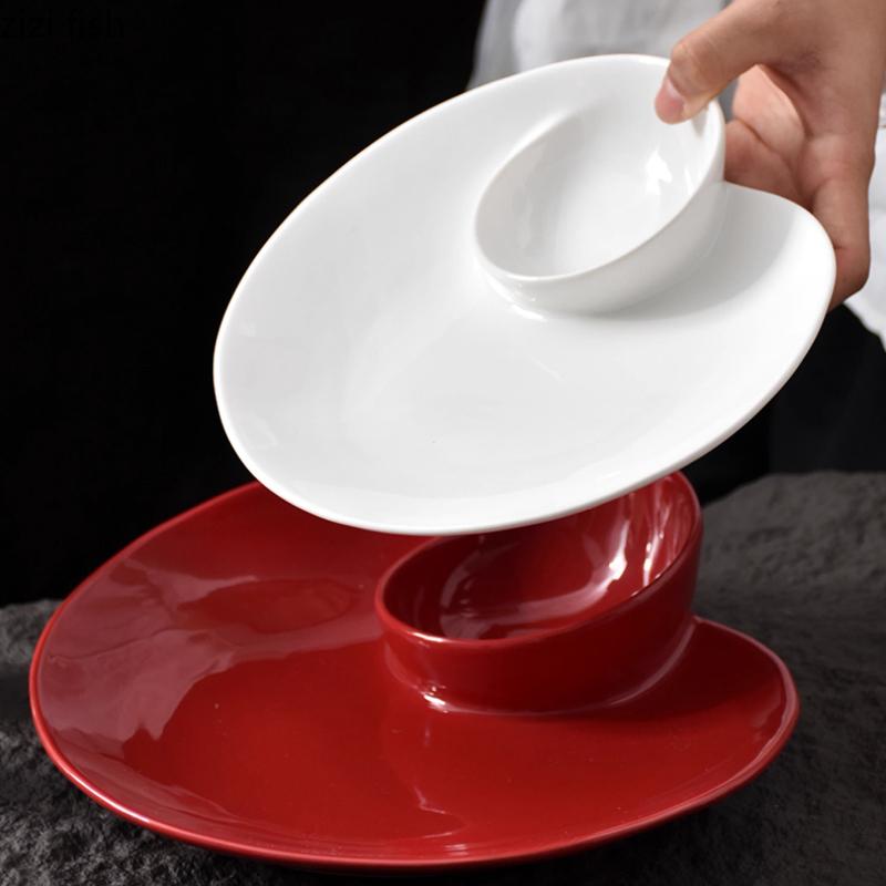 Ceramic Dumpling Plate Dining Plates Seasoning Dish Sashimi Plate Sushi Plates Fruit Dish Salad Bowl Dessert Bowl Snack Tray
