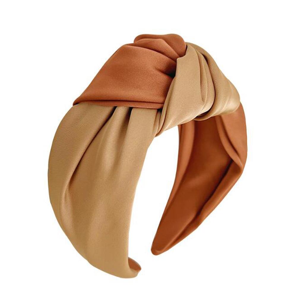 PROLY Neue Mode Damen Stirnband Breitseite Patchwork Haarband Mädchen Herbst Turban Knoten in der Mitte Haarschmuck