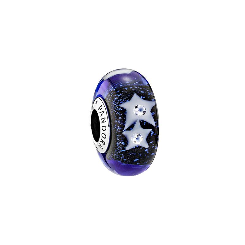 Pandora Starry Night Sky Murano Glass Bracelet Charm 925 Silver Necklace/Pendant Women s Model 791662CZ синий