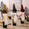 Whimsical Red Yellow And Black Sequin Hat Wine Bottle Ensembles With Antlers For Festive Christmas Decor