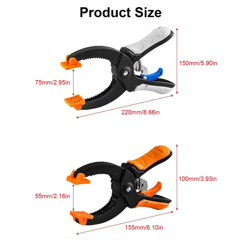 Plastic Spring Clamps 6/8inch Heavy Duty Clips Ratchet Clamps for Crafts Backdrop Stand Woodworking Photography Studios