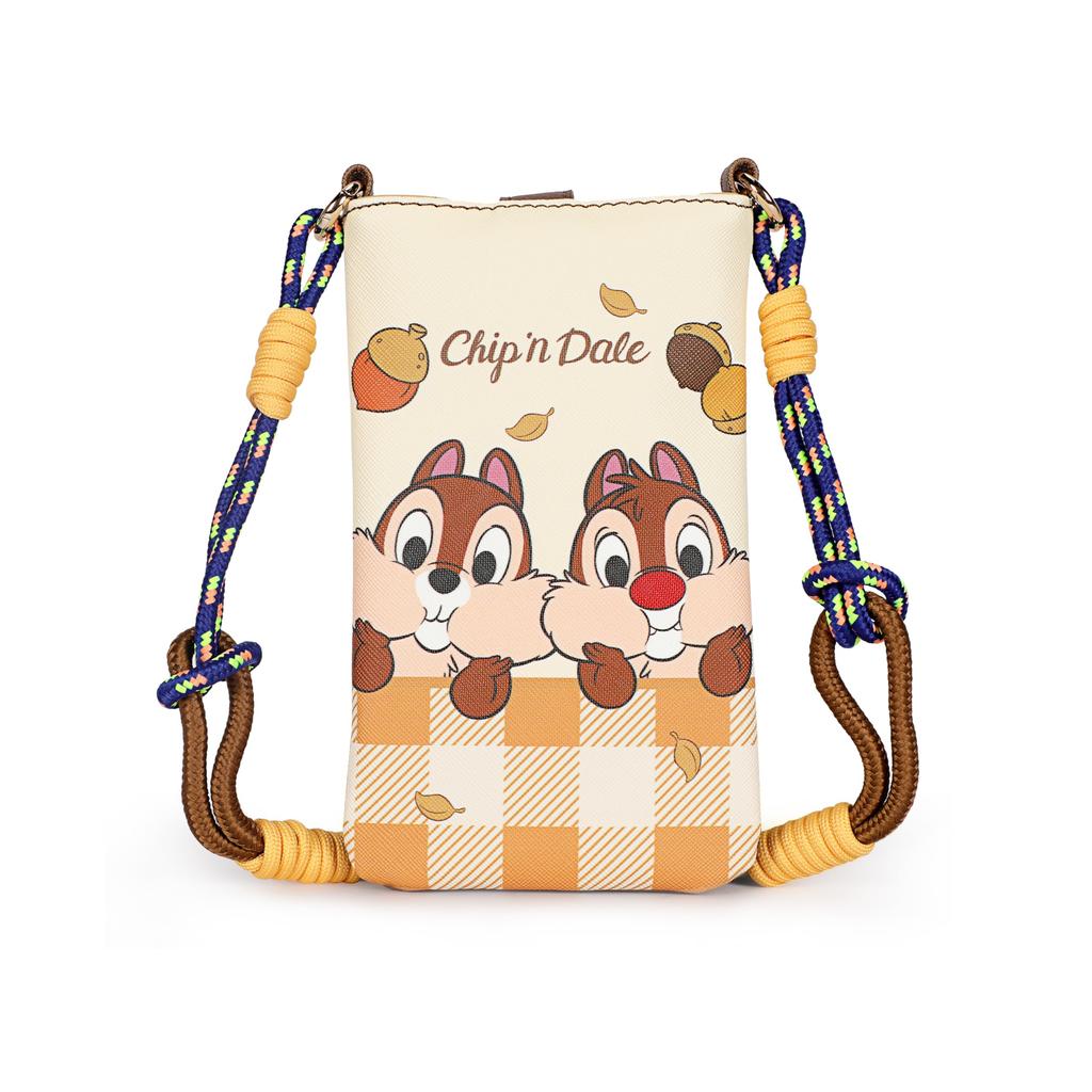 Notre Disney Officially Licensed Smartphone Shoulder Crossbody PVC Material with Wallet Pouch Women's Pouch, Bag, Bag, Belt, (Chip 'n Dale)