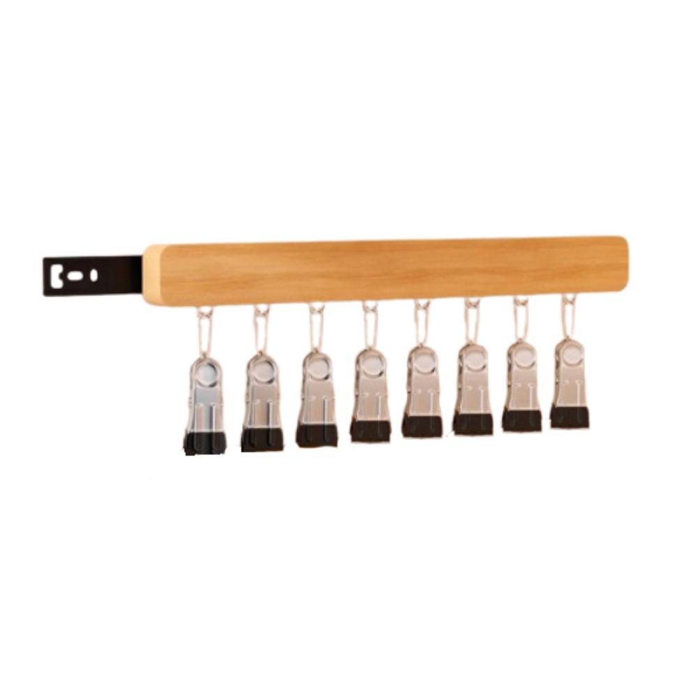 Punch Free Wooden Hats Hanger 8/12 Clips Clothes Drying Rack Wall Mounted Hat Holder  for Home