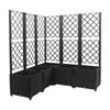 5PCS Plastic Plant Box Raised Garden Bed with Trellis Planter for Climbing Plant Raised Box Privacy Screen for Patio Balcony