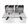Commercial Electric Double 6L+6L Cylinder Deep Fryer Fried Chicken Fries Equipment Snacks Fast Food Oil Frying Machine 110V