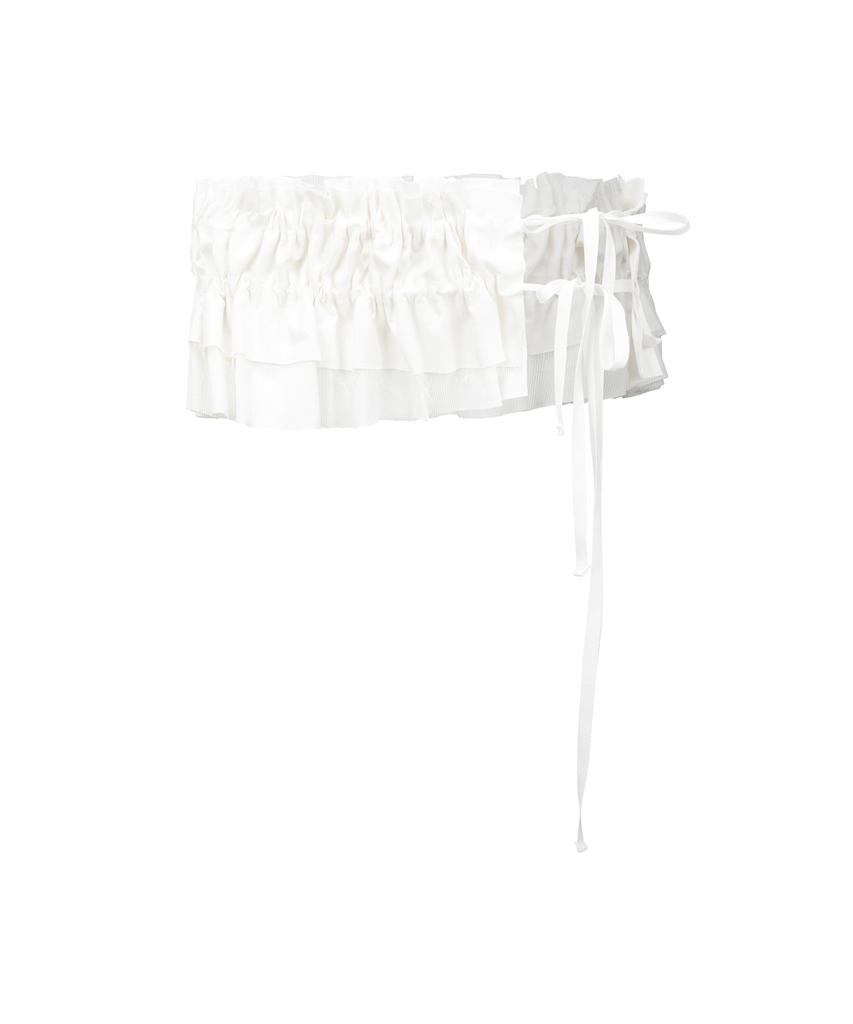 Nash Shirring Layered Belt Ivory