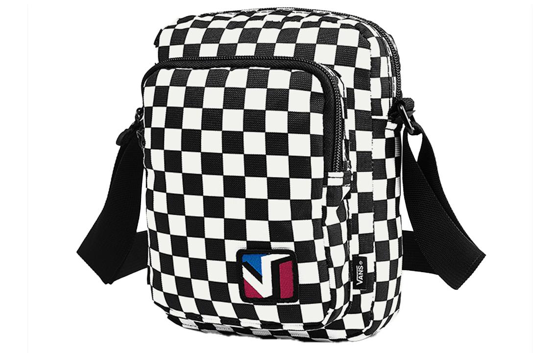 Сумка через плечо Vans из полиэстера, унисекс, черно-белая клетка VN0A4UQ5J0Z