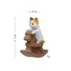 Cartoon Cat Riding A Wooden Horse Figurine Pvc Miniature Garden Decor For Gift Giving And Collecting