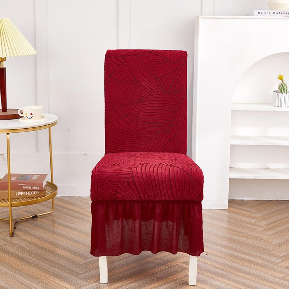 High Elastic Chair Cover Winter Thickened Full Skirt Solid Ripple Pattern Amazon Chair Cover