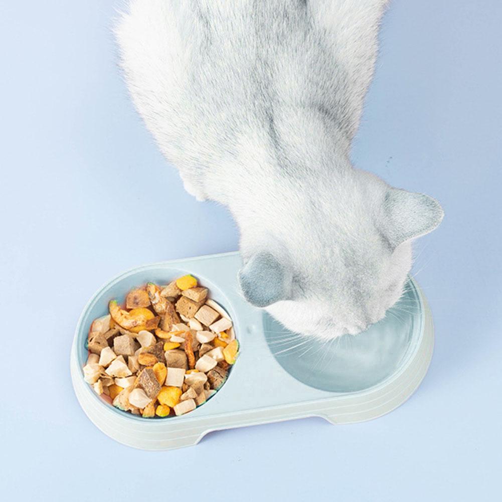 Double Pet Bowls 2 in 1 Candy Color Dog Food Water Feeder Pet Drinking Dish Feeder Cat Puppy Feeding Supplies Pet Accessories