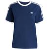 Originals Striped Logo Crew Neck Short Sleeve Regular T-Shirt Women Tops Night-Blue JY4852
