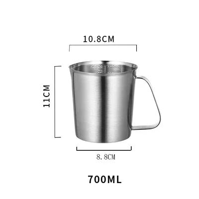 304 Stainless Steel Measuring Cup with Inner Scale Design Kitchen Cup Scale Liquid Pull Flower Kitchen Tools Bake Supply