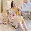 2023 Women's Short Sleeve Cotton Silk Printed Summer Nightdress