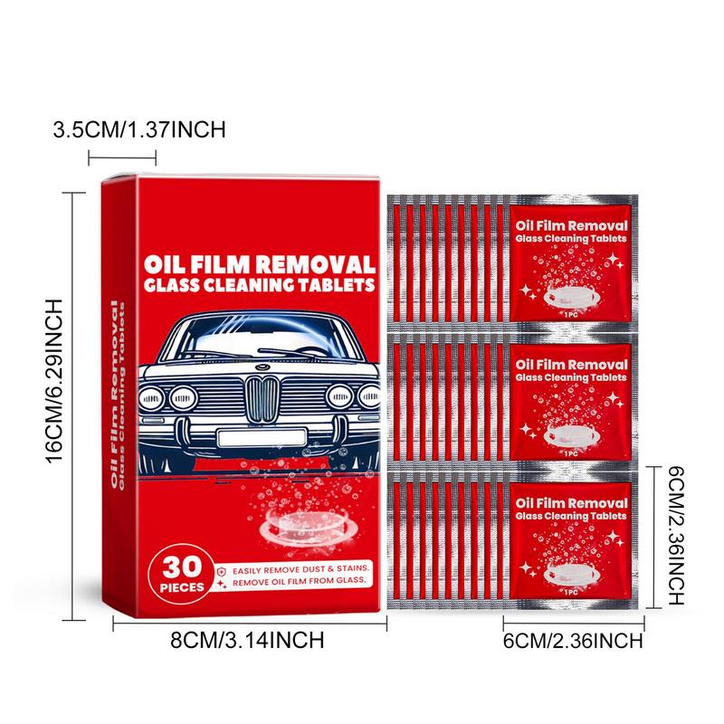 Oil Film Cleaning Tablets Solid Oil Film Cleaner Concentrated Tablets Window Glass Cleaner Safe Long Lasting Bird Droppings Mud