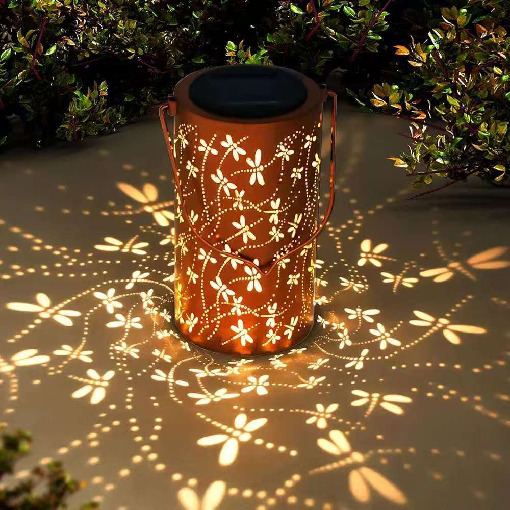 Solar Garden Lights Outdoor Waterproof Lantern Spotlights Lighting Solar Lawn LED Hollow