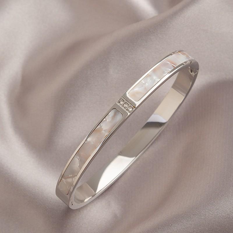 Leichter Luxus High-End Voll Diamant Titanstahl Armreif - Damen Modischer Temperament Schmuck