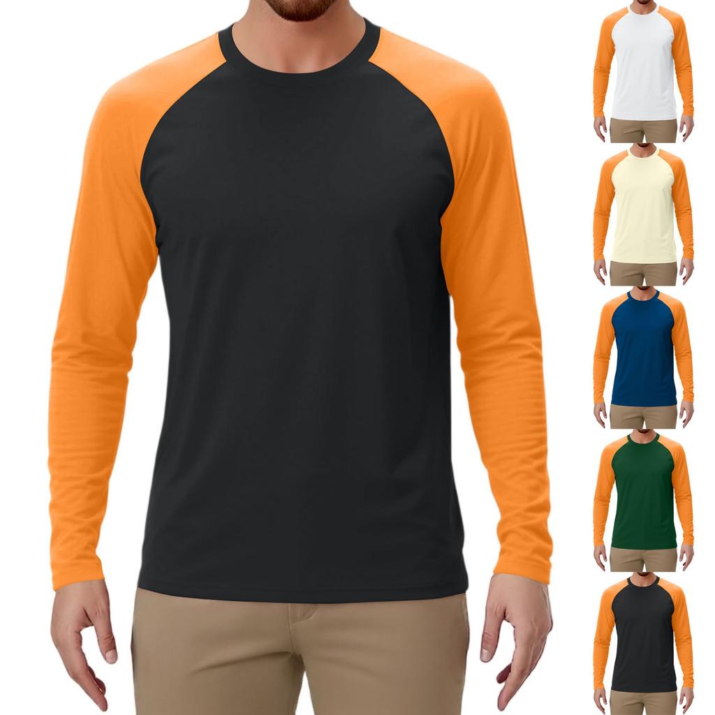 Pánské sportovní tričko s dlouhým rukávem raglánového střihu v kontrastních barvách