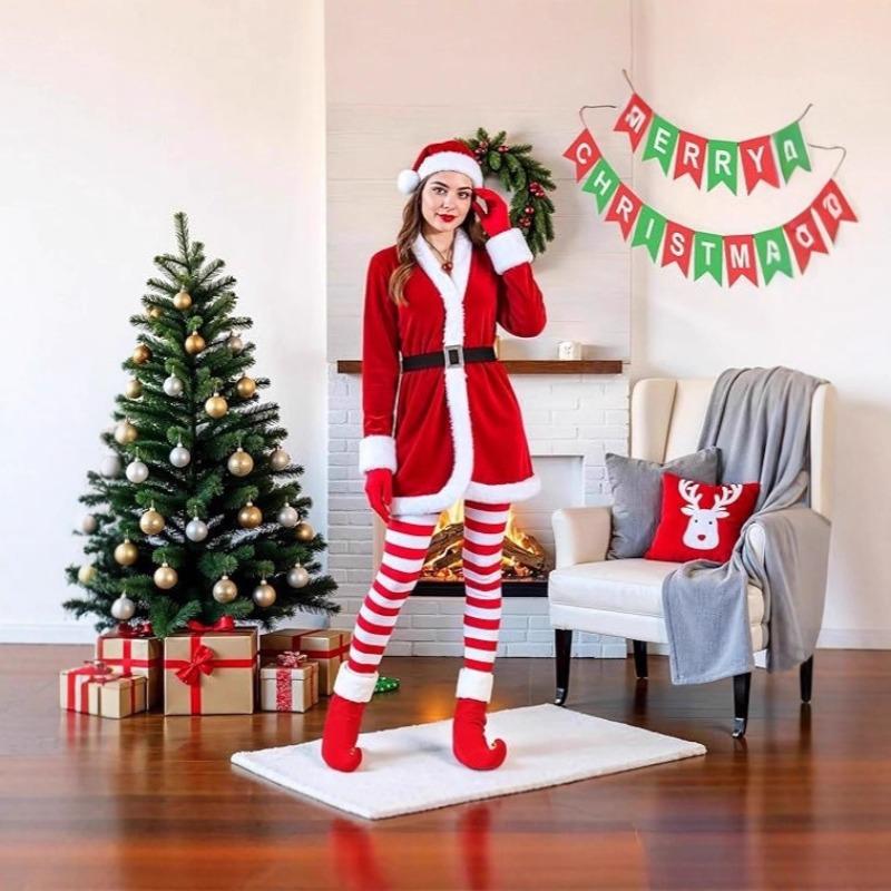 Women's Santa costume r lau dress adult, Christmas party dress, stage performance dress