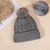 Winter Warm Pullover Cap with Fluffy Ball Beanies Cap Fashion Knitted Hat  for Male Female