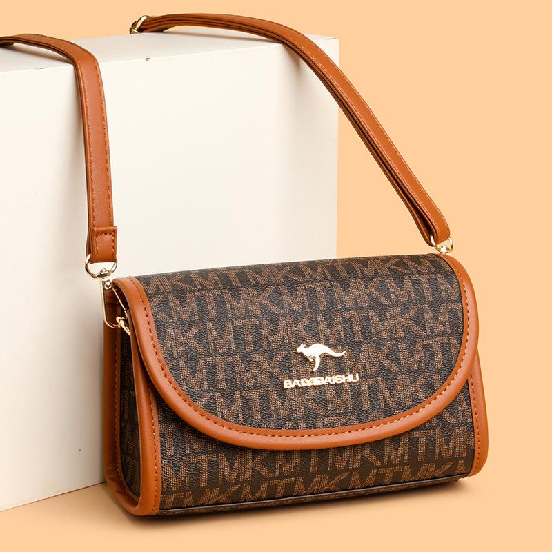 Premium bag women's spring and summer new trendy retro printed letter versatile messenger small square bag