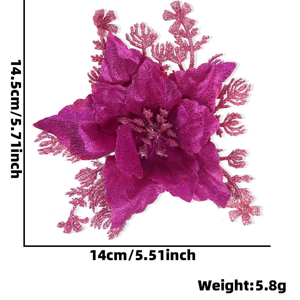 Vibrant 16cm Shimmering Artificial Flower For Stylish Christmas Tree Decorations