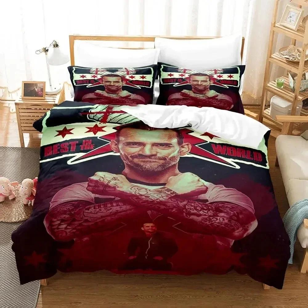 

Comforter Cm Punk Aew The Best In The World Bedding Set Printed Bed Set With Soft Queen King Size Bedclothes Home Comforter (quilt)-EU Single(135*200cm)3pcs
