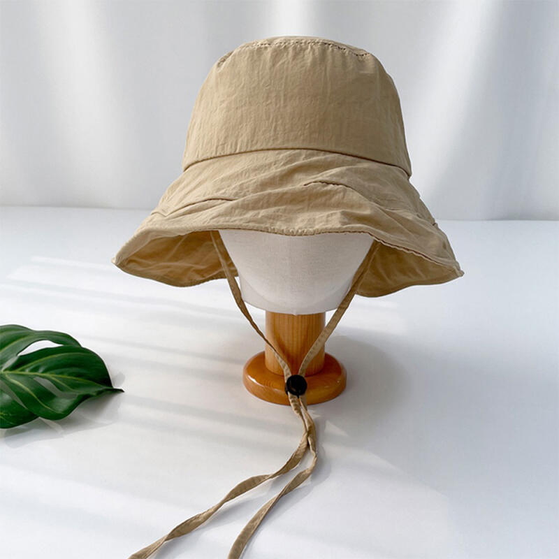 Женская минималистичная нейлоновая панама-ведро Mibuta со шнурком ivory