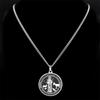 Colliers Médailles Saint François d'Assise pour Femmes Hommes Acier Inoxydable Couleur Argent Protecteur des Animaux Collier Bijoux N7569