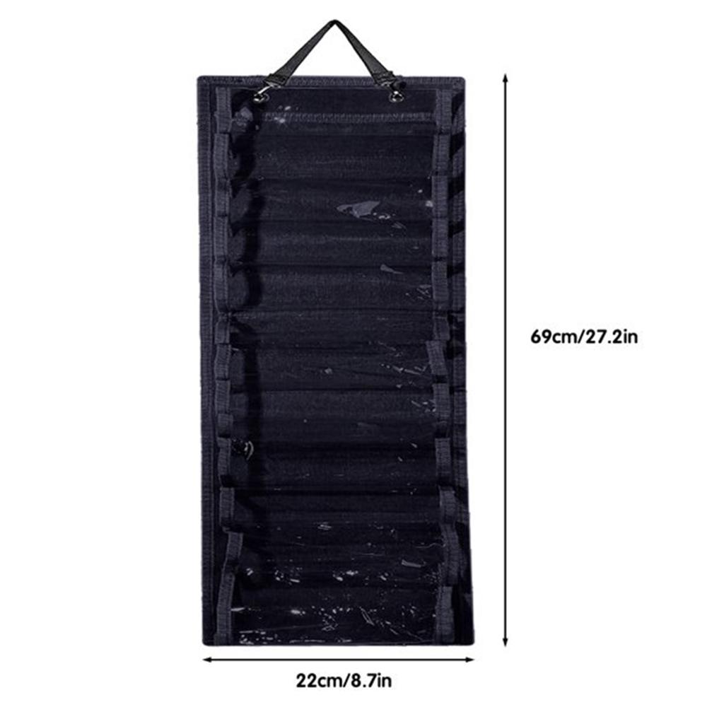 12/24 Grids Vinyl Storage Bag 12/24 Pockets Large Capacity Sturdy Hanging Rack for Closet Kitchen Bedroom