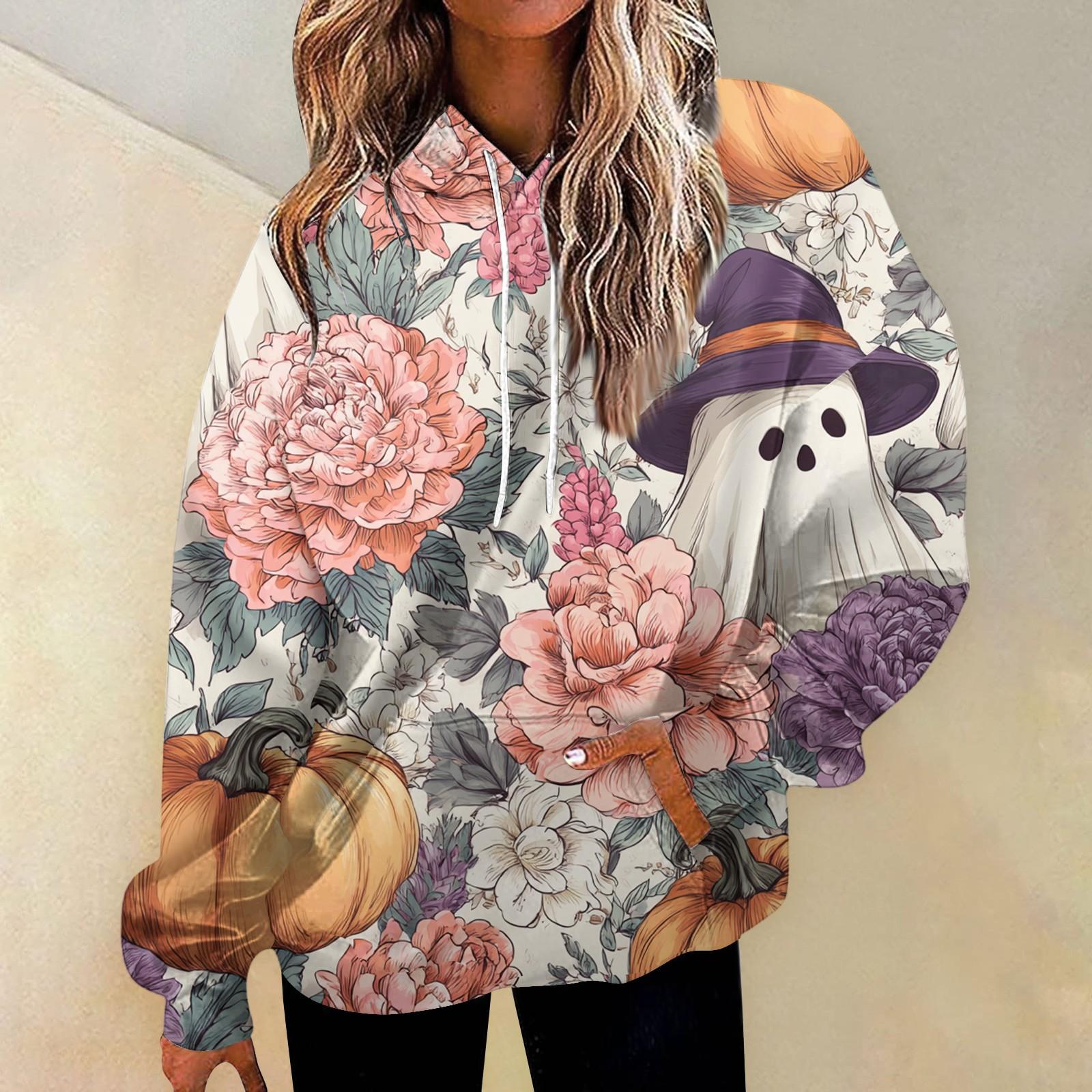 

Женская модная толстовка с принтом, повседневная толстовка с капюшоном и карманами L