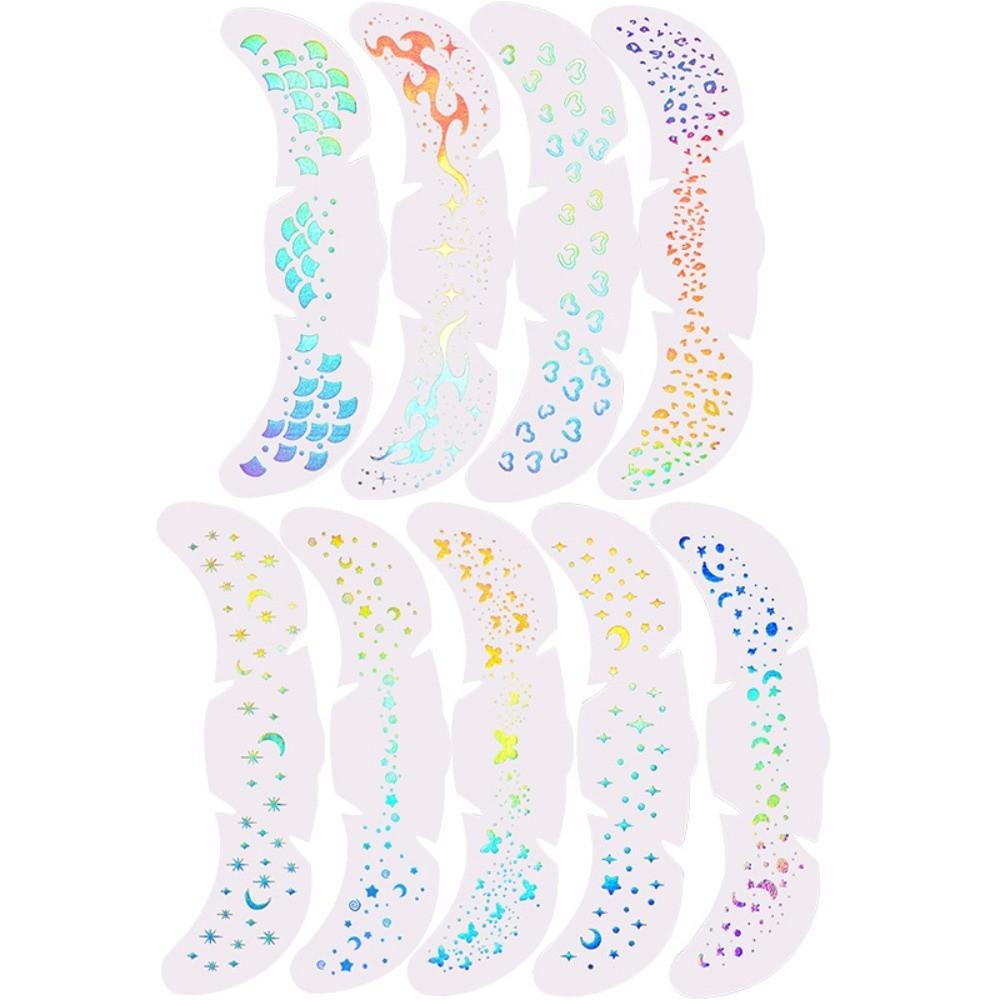 DIY Face Temporary Tattoo Fish Scale Moon Star Face Tattoo Sticker  Women