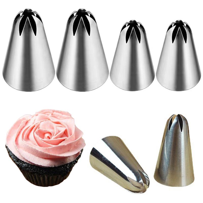 Pastry Stainless Steel Piping Nozzle Cupcakea Fondant Cake Cream Decorating Props 2 Size Available Home Kitchen Baking Tools ZYF
